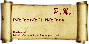 Pánczél Márta névjegykártya